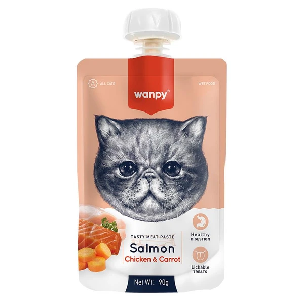 Wanpy Taze Somonlu&Tavuklu  Kedi Et Ezmesi 90 gr ürün görseli 1