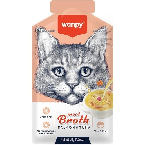 Wanpy Somonlu ve Ton Balıklı Kedi Çorbası 50 Gr ürün görseli 1
