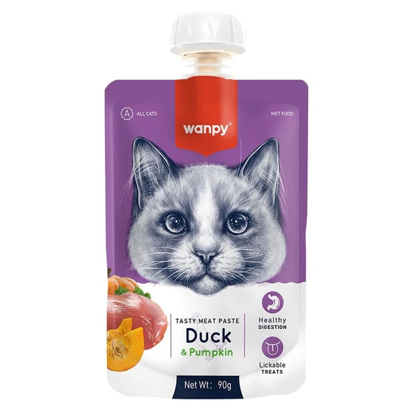 Wanpy Taze Ördekli&Bal Kabaklı  Kedi Et Ezmesi 90 gr ürün görseli 1