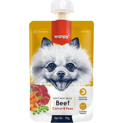 Wanpy Taze Sığır Etli&Havuçlu  Köpek Et Ezmesi 90 gr ürün görseli 1