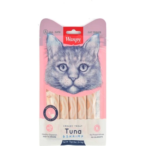Wanpy Ton Balığı Karides 5x14 gr Likit Kedi Ödülü ürün görseli 1
