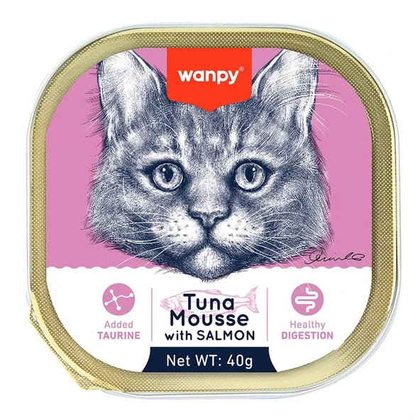 Wanpy Ton Balıklı Ve Somonlu Alutray Kedi Yaş Mama 40 Gr ürün görseli 1