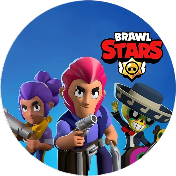 Yenilebilir Yuvarlak Pasta Resim Baskısı 20 cm Şekerli Kağıt Brawl Stars Temalı 146 ürün görseli 1