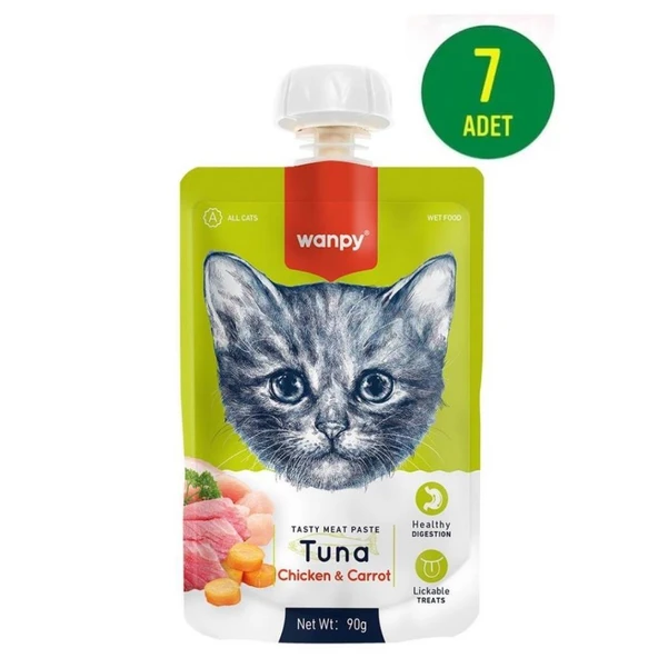 Wanpy Taze Ton Balıklı&Tavuklu  Kedi Et Ezmesi 90 gr X 7 Adet ürün görseli 1