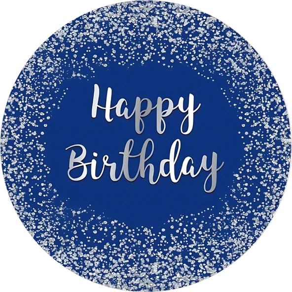 Yenilebilir Yuvarlak Pasta Resim Baskısı 20 cm Şekerli Kağıt Happy Birthday Temalı 72 ürün görseli 1