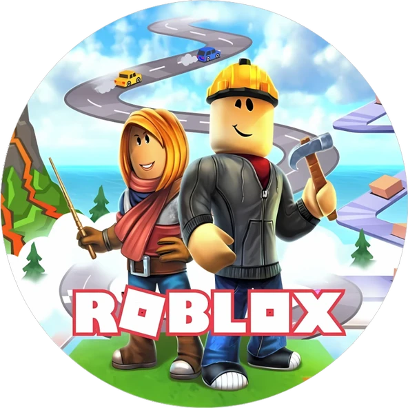 Yenilebilir Yuvarlak Pasta Resim Baskısı 20 cm Şekerli Kağıt Roblox Temalı 50 ürün görseli 1