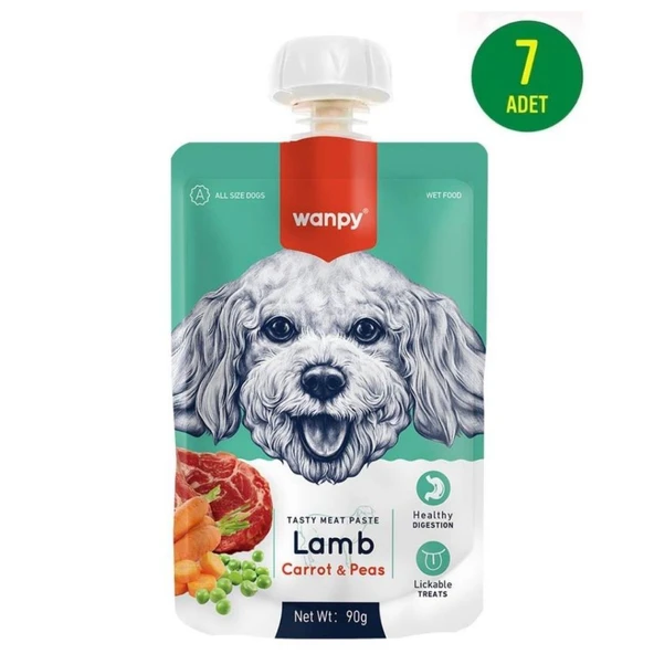 Wanpy Taze Kuzulu&Havuçlu Köpek Et Ezmesi 90 gr X 7 Adet ürün görseli 1