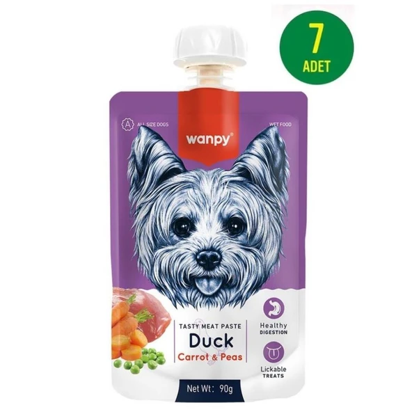 Wanpy Taze Ördekli&Havuçlu  Köpek Et Ezmesi 90 gr X 7 Adet ürün görseli 1