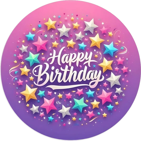 Yenilebilir Yuvarlak Pasta Resim Baskısı 20 cm Şekerli Kağıt Happy Birthday Temalı 71 ürün görseli 1