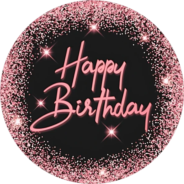Yenilebilir Yuvarlak Pasta Resim Baskısı 20 cm Şekerli Kağıt Happy Birthday Temalı 70 ürün görseli 1