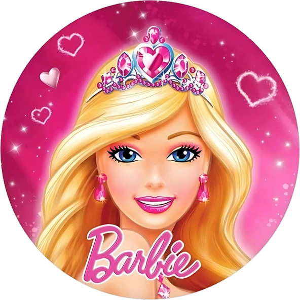 Yenilebilir Yuvarlak Pasta Resim Baskısı 20 cm Şekerli Kağıt Barbie Temalı 21 ürün görseli 1