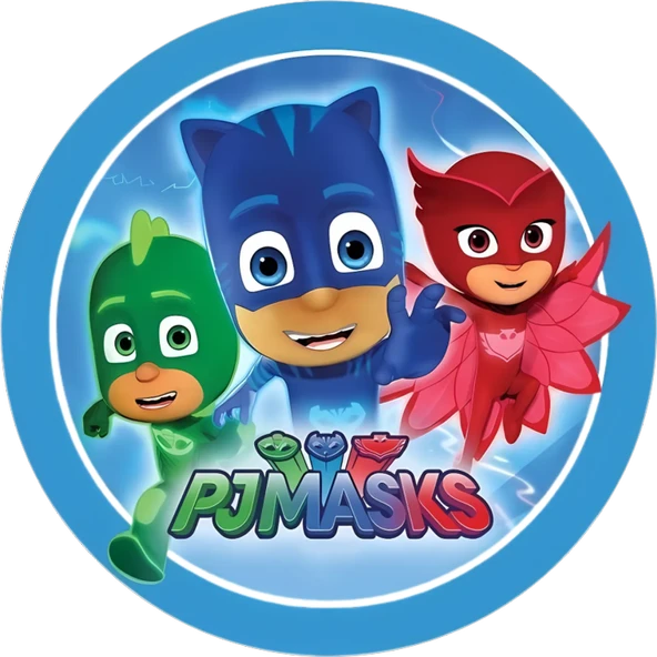 Yenilebilir Yuvarlak Pasta Resim Baskısı 20 cm Şekerli Kağıt Pjmask Temalı 140 ürün görseli 1