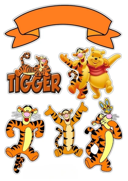 Yenilebilir Şekerli Kağıt Baskısı Cupcake ve Pasta Resim Baskı Tigger Temalı 81 ürün görseli 1