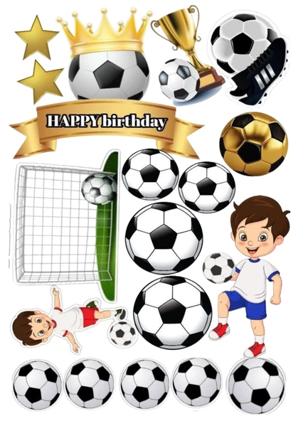 Yenilebilir Şekerli Kağıt Baskısı Cupcake ve Pasta Resim Baskı Futbol Temalı 74 ürün görseli 1