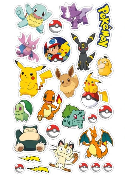 Yenilebilir Şekerli Kağıt Baskısı Cupcake ve Pasta Resim Baskı Pokemon Temalı 07 ürün görseli 1