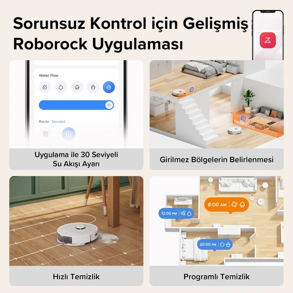 Vacuum Cleanner Q8 Max Robot Süpürge Beyaz - Resim 4