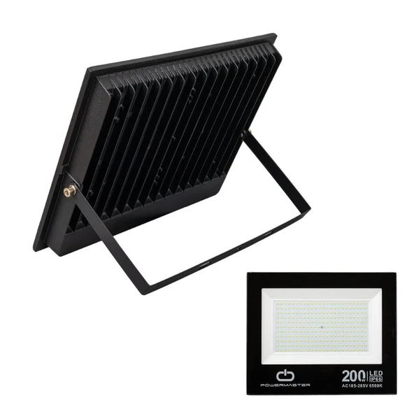 PowerMaster PM-22583 200 Watt Siyah Slim Kasa led Projektör ürün görseli 1