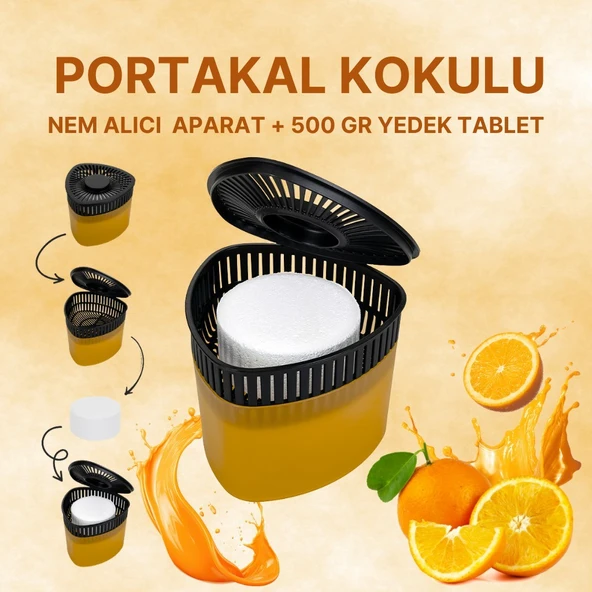 3 Adet 500 gr Nem Alıcılı Ve Rutubet Giderici Aparat Üçgen Portakal (TABLET DAHİL) ürün görseli 1