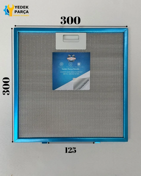 Universal Davlumbaz 30X30 CM Arka Ara 12,5 CM Aspiratör Filtresi ürün görseli 1