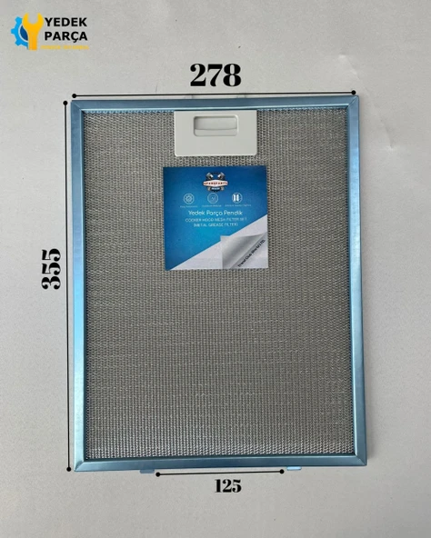 Teka Uyumlu Davlumbaz 27,8X35,5 CM Arka Aralık 12,5 CM Aspiratör Filtresi ürün görseli 1