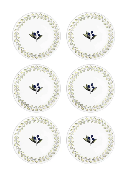The Mia Olivos Yemek Tabağı 6lı Set 20 cm OVS0012 ürün görseli 1