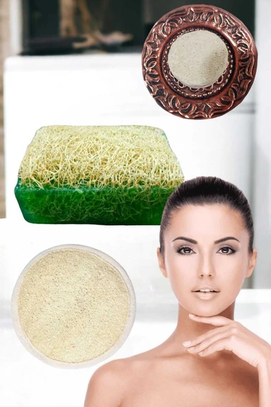 3'lü Set Kabak Lifli Sabun Çay Ağacı Peeling Sivilce Leke Akne Ruşur Taşı Lifli Yüz Kesesi ürün görseli 1