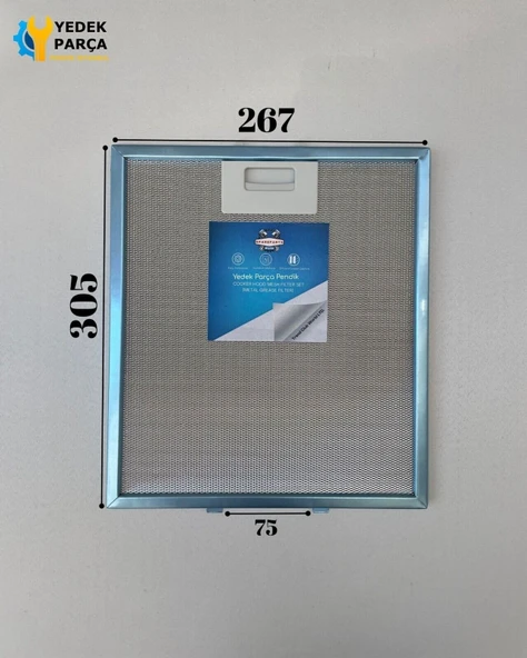 En 267mm Boy 305mm Arka Tırnak Arası 75mm Aspratör Filtresi ürün görseli 1