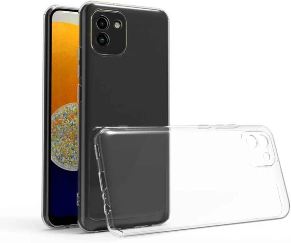 Samsung Galaxy A03 Lux Seri Kamera Korumalı Premium Şeffaf Silikon Kılıf ürün görseli 1