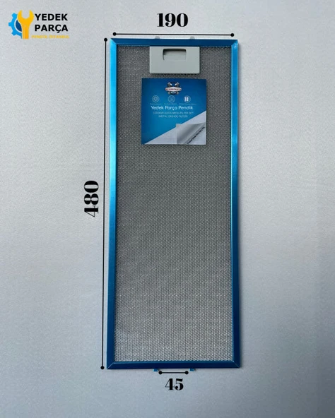 En 190mm Boy 480mm Arka Tırnak Arası 45mm Aspratör Filtresi ürün görseli 1