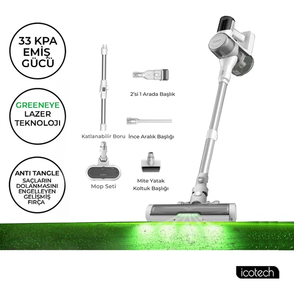 F30 Max 33KPA Greeneye Lazer Teknoloji Şarjlı Dikey Süpürge ürün görseli 1