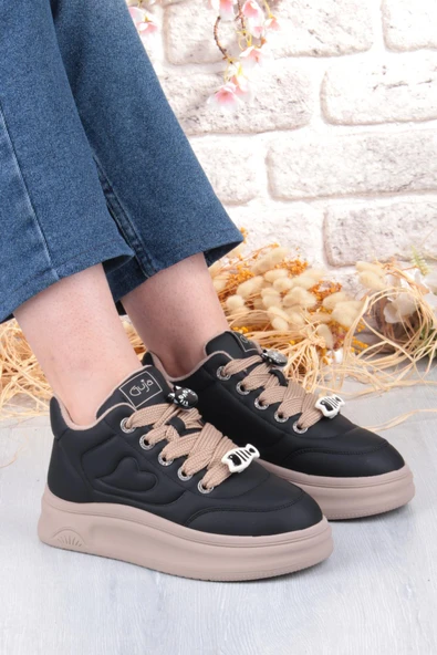 Guja Getto Emoji Süs Detaylı Rahat Hafif Kalın Taban Kadın Sneaker Ayakkabı ürün görseli 1