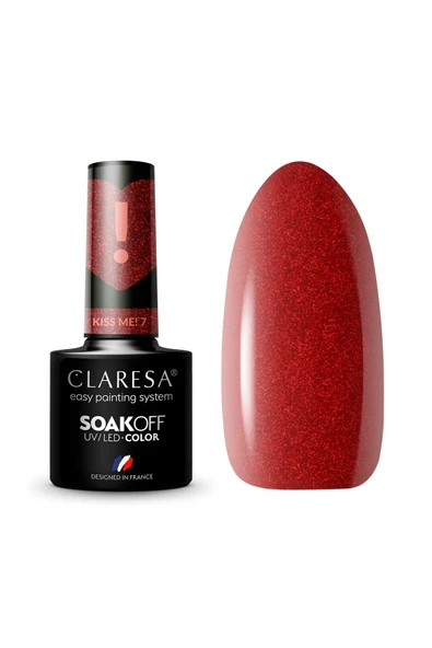Claresa Kalıcı Oje Kiss Me 7 Simli Koyu Kırmızı 5g ürün görseli 1
