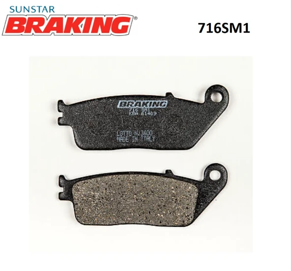 Braking 716Sm1 2017-2023 Kawasaki Z 650 Uyumlu Ön Fren Balatası Yarı Metalik Balata ürün görseli 1