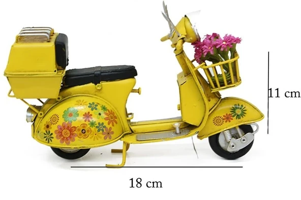 Dekoratif Metal Scooter Sepetli ürün görseli 1