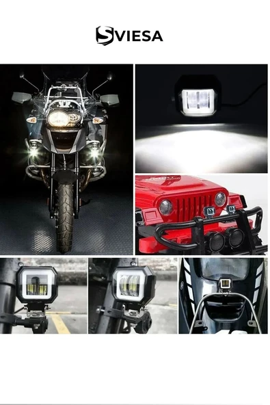 Motosiklet Sis Farı 2 Adet Angel Beyaz Renk ürün görseli 1
