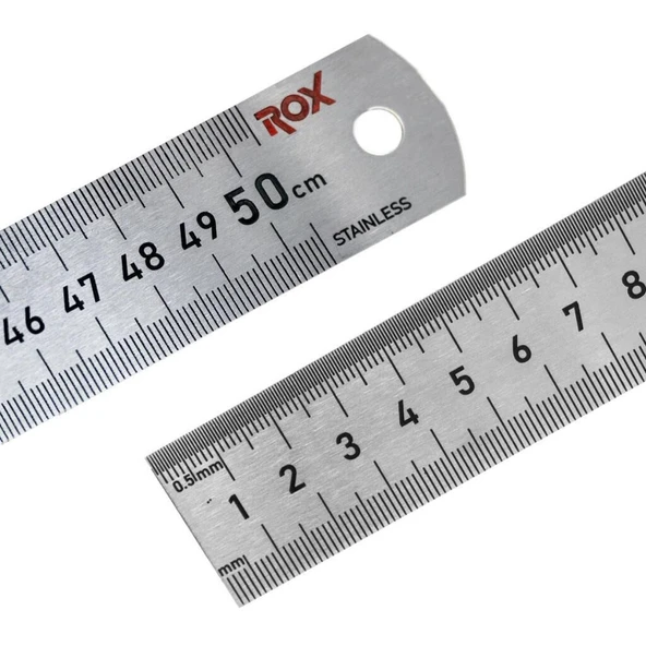 Rox 0200 Çift Taraflı Çelik Cetvel 500 mm - Resim 3