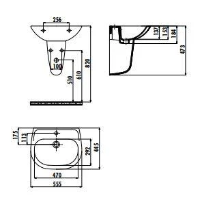 Creavit Sedef 45x55 cm Duvara Monte Lavabo SD055 - Resim 2