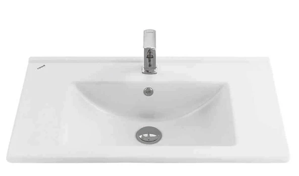 Creavit Su 75 cm Mobilya Dolap Uyumlu Etajerli Lavabo SU075 ürün görseli 1