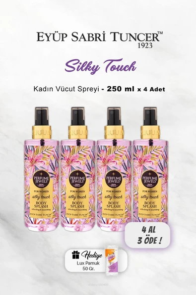 4 AL 3 ÖDE Eyüp Sabri Tuncer Vücut Spreyi Silky Touch 250 ml, Pamuk Hediyeli ürün görseli 1