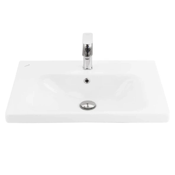 Creavit Eksen 45x65 cm Etajerli Mobilya Dolap Uyumlu Lavabo EK065 ürün görseli 1