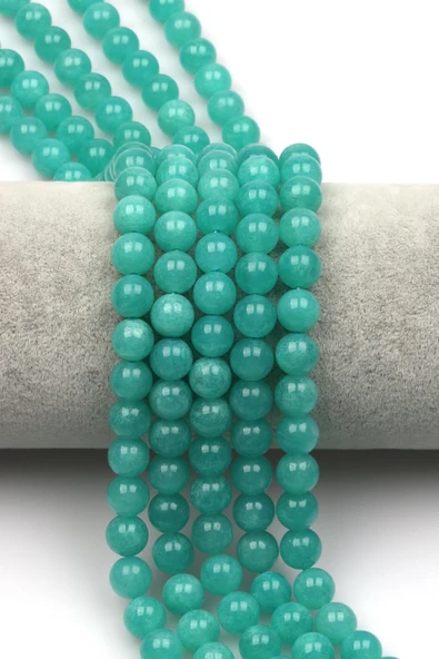 Amazonit (AAA Kalite) Doğal Taş Dizi 8 mm Küre Kesim ürün görseli 1