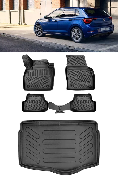 Rizline Volkswagen Polo 2023 ve Sonrası Life-Syle Paket 3D Havuzlu Paspas ve 3D Bagaj Havuzu Alt ürün görseli 1