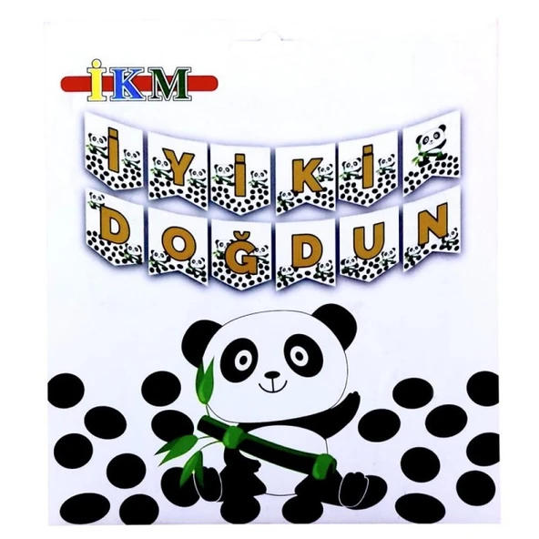 Panda İyi Ki Doğdun Banner ürün görseli 1