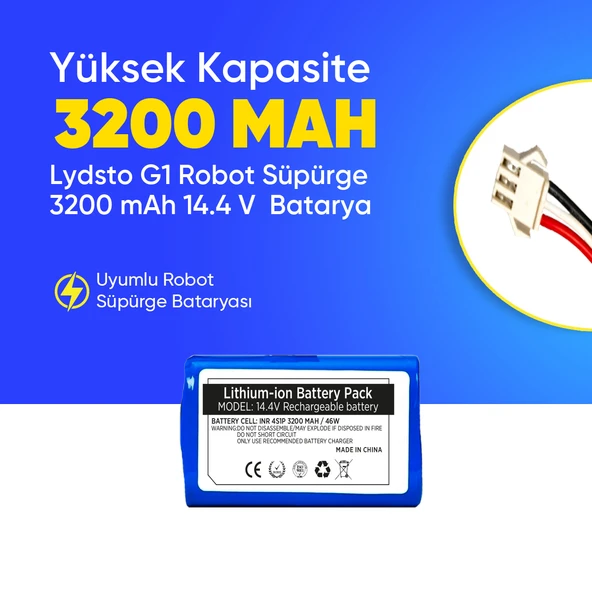 Lydsto G1 Robot Süpürge 3200 mAh 14.4 V  Batarya – Orjinal Uyumlu Uzun Ömürlü, Yüksek Performans Pil ürün görseli 1