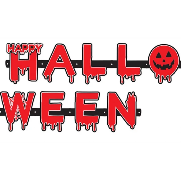Halloween Banner Kırmızı 1,20 cm ürün görseli 1