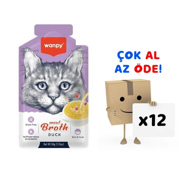 Wanpy Ördek Etli Kedi Çorbası 50 Gr 12'li Paket ürün görseli 1