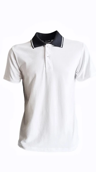 Polo Yaka T-shirt - Beyaz - Resim 2