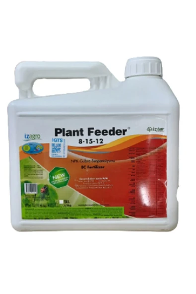 İZAGRO Plant Feeder 8-15-12 Npk Bitki Besini Sıvı Gübre 5 Litre Iztar ürün görseli 1