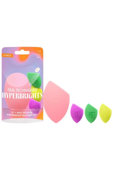 Real Techniques Hyperbrights Xl + Mini Miracle Complexion Sponge Set - Resim 2