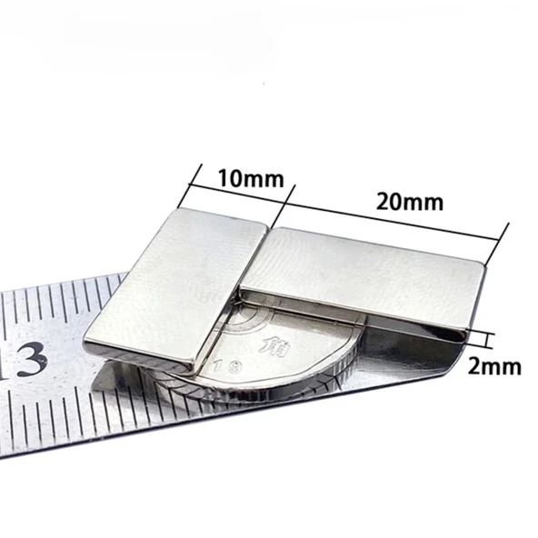 1 Adet 20x10x2 mm Neodyum Mıknatıs Köşeli Magnet N35 Nikel Kaplama Güçlü Kaliteli Dayanıklı ürün görseli 1